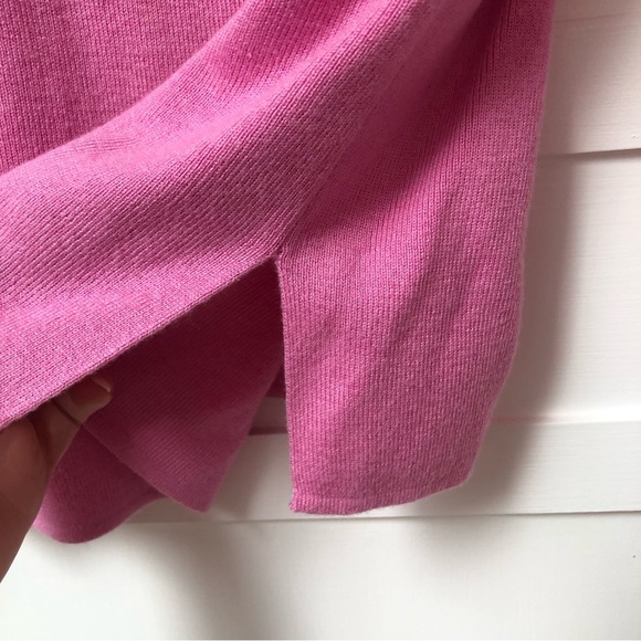TALBOTS bubble gum Pink V-Neck Tunic Sweater super soft lightweight cotton XS/M - Picture 7 of 8